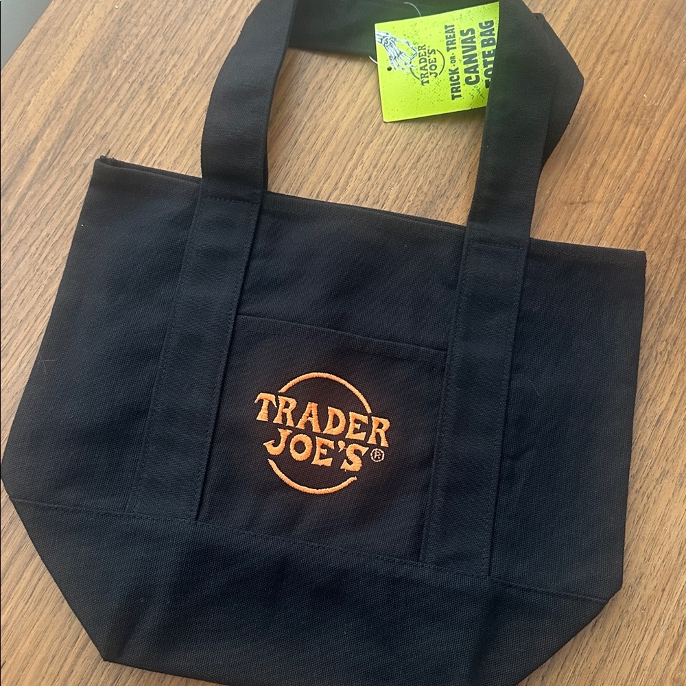 Trader Joe's Black Canvas Tote Bag